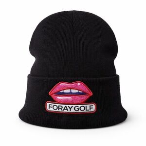 FORAY GOLF Black Embroidered Logo Knit Bucket Hat | Street Golf Style